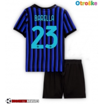 Otroške Nogometnih dresov Inter Milan Nicolo Barella #23 Domači 2025-26 Kratki rokavi (+ hlače)